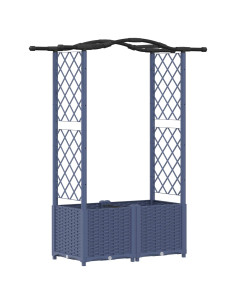 Letto Rialzato con Griglia e Tetto Grigio 125 x 40 x 138 cm PP 2