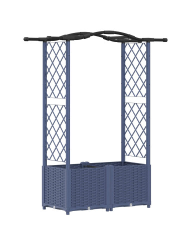 Letto Rialzato con Griglia e Tetto Grigio 125 x 40 x 138 cm PP
