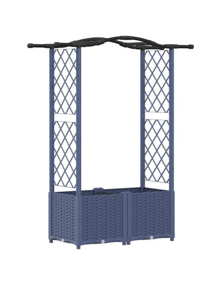 Letto Rialzato con Griglia e Tetto Grigio 125 x 40 x 138 cm PP