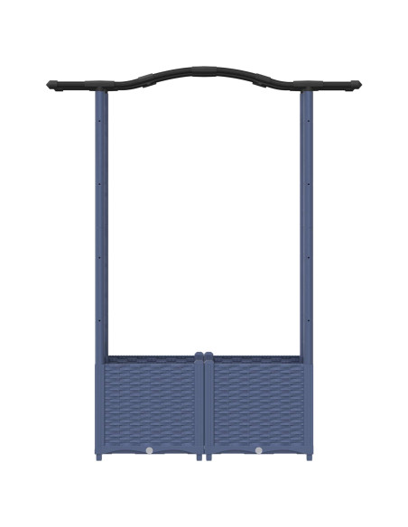 Letto Rialzato con Griglia e Tetto Grigio 125 x 40 x 138 cm PP