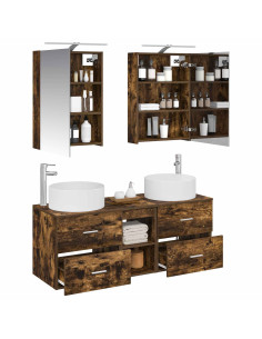 Set di mobili per il bagno 5 pcs Rovere Fumo 2