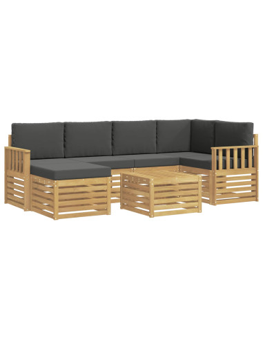 Set di divani da esterno 7 pcs Bianco e Antracite Poliestere