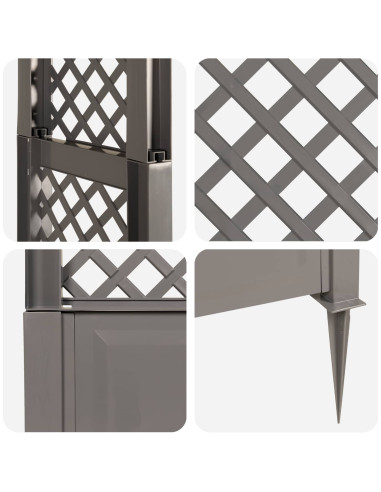 Arco di rose con punte Grigio 97 x 43 x 218 cm PP