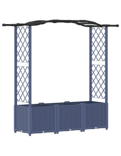Letto Rialzato con Griglia e Tetto Grigio 164 x 40 x 142 cm PP 2
