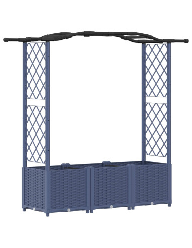 Letto Rialzato con Griglia e Tetto Grigio 164 x 40 x 142 cm PP