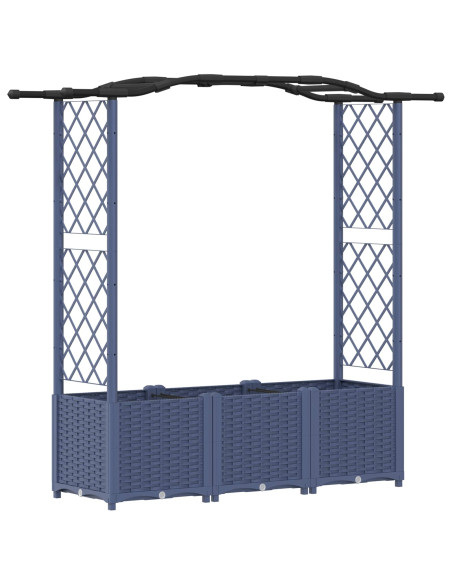 Letto Rialzato con Griglia e Tetto Grigio 164 x 40 x 142 cm PP