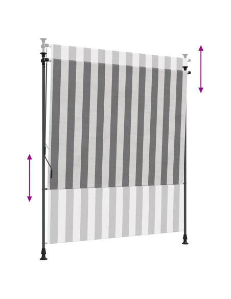 Tenda a Rullo Esterna Antracite e Bianco 200 x 270 cm