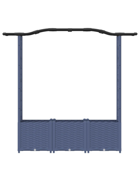 Letto Rialzato con Griglia e Tetto Grigio 164 x 40 x 142 cm PP