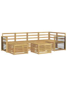 Set di divani da esterno 7 pcs Bianco Poliestere 2