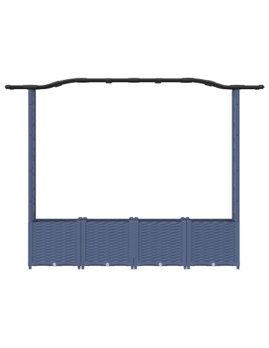 Letto Rialzato con Griglia e Tetto Grigio 204 x 40 x 141 cm PP