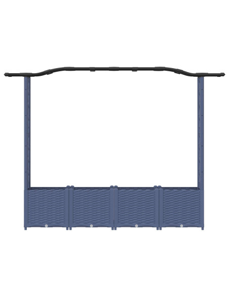 Letto Rialzato con Griglia e Tetto Grigio 204 x 40 x 141 cm PP