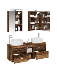 Set di mobili per il bagno 5 pcs Legno antico 2