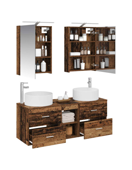 Set di mobili per il bagno 5 pcs Legno antico