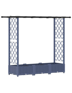 Letto Rialzato con Griglia e Tetto Grigio 164 x 40 x 123 cm PP 2