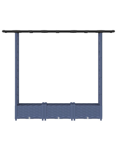 Letto Rialzato con Griglia e Tetto Grigio 164 x 40 x 123 cm PP