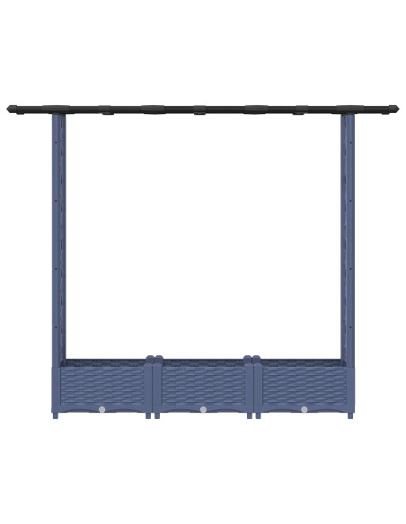 Letto Rialzato con Griglia e Tetto Grigio 164 x 40 x 123 cm PP