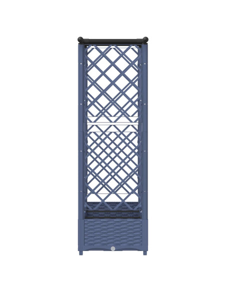 Letto Rialzato con Griglia e Tetto Grigio 164 x 40 x 123 cm PP