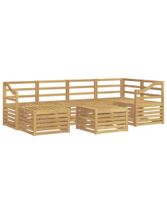 Set di divani da esterno 7 pcs Bianco Poliestere 2