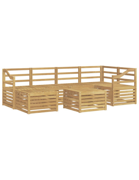 Set di divani da esterno 7 pcs Bianco Poliestere