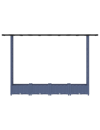 Letto Rialzato con Griglia e Tetto Grigio 203 x 40 x 123 cm PP