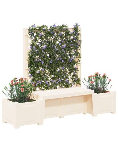 Panchina da Giardino Kopenhagen Bianco 173 x 49 x 135,5 cm PP