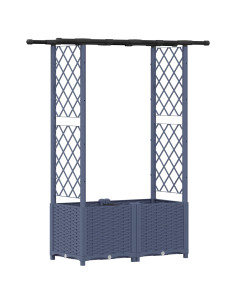 Letto Rialzato con Griglia e Tetto Grigio 124,5 x 40 x 138 cm 2