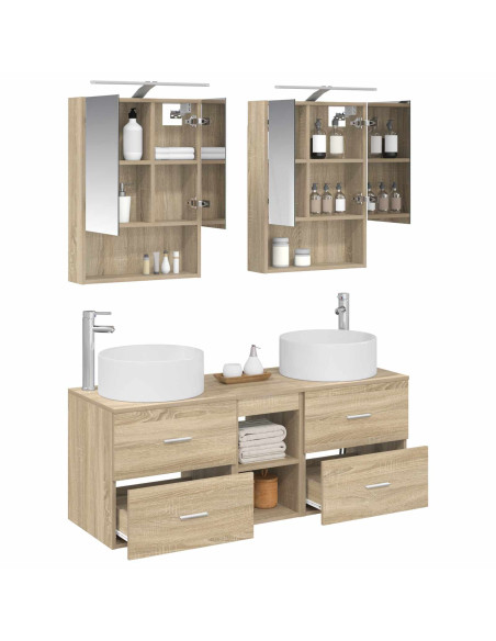 Set di mobili per il bagno 5 pcs Rovere Sonoma