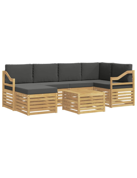 Set di divani da esterno 7 pcs Bianco e Antracite Poliestere