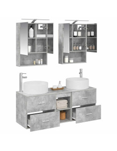 Set di mobili per il bagno 5 pcs Grigio Cemento 2