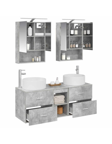 Set di mobili per il bagno 5 pcs Grigio Cemento