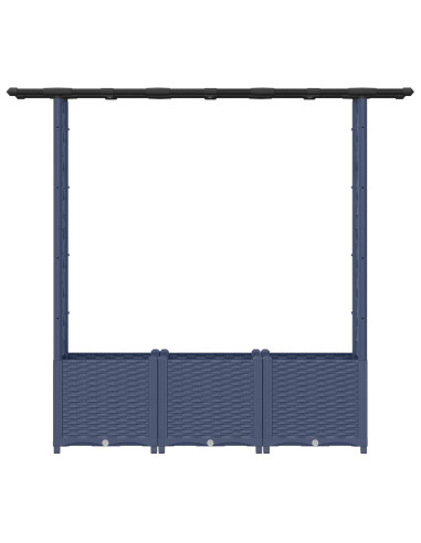 Letto Rialzato con Griglia e Tetto Grigio 162,5 x 40 x 138 cm