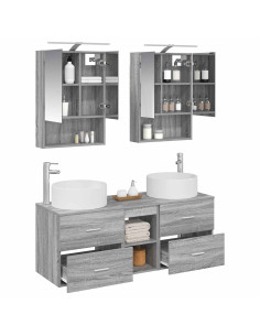 Set di mobili per il bagno 5 pcs Sonoma grigio 2