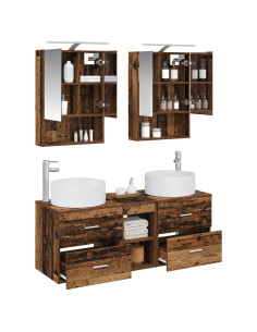Set di mobili per il bagno 5 pcs Legno antico 2