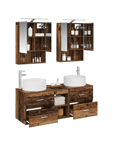 Set di mobili per il bagno 5 pcs Legno antico