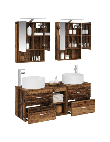 Set di mobili per il bagno 5 pcs Legno antico