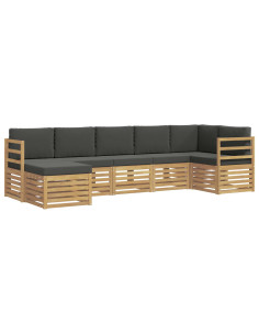 Set di divani da esterno 7 pcs Bianco e Antracite 2