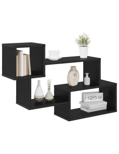 Mensola sospesa A parete Nero 87 x 20 x 55 cm 2