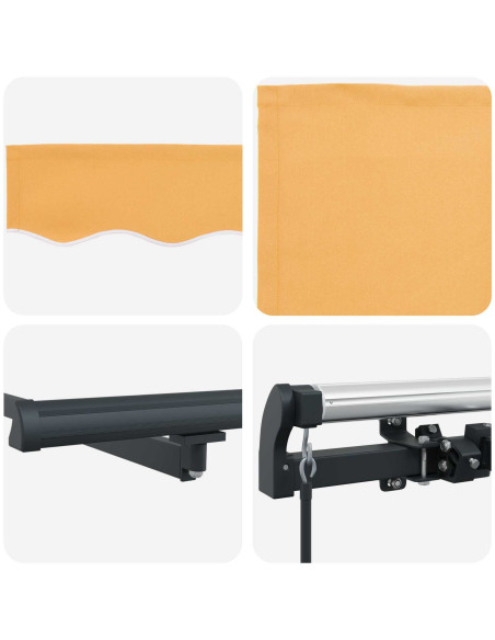Tenda Retrattile Sabbia 500 × 350 cm Poliestere e Acciaio