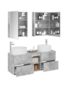Set di mobili per il bagno 5 pcs Grigio Cemento 2