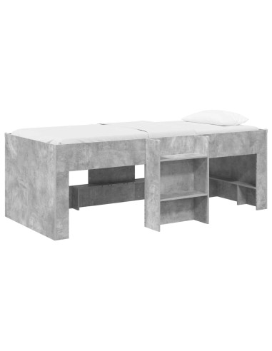 Letto Alto per Bambini 2 pcs Grigio Cemento 90 x 200 cm