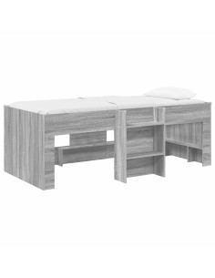 Letto Alto per Bambini 2 pcs Sonoma grigio 90 x 200 cm
