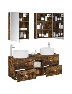 Set di mobili per il bagno 5 pcs Rovere Fumo 2