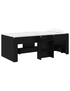 Letto Alto per Bambini 2 pcs Rovere Nero 98.5 x 200 cm