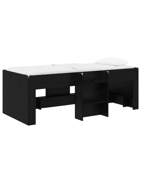 Letto Alto per Bambini 2 pcs Rovere Nero 98.5 x 200 cm