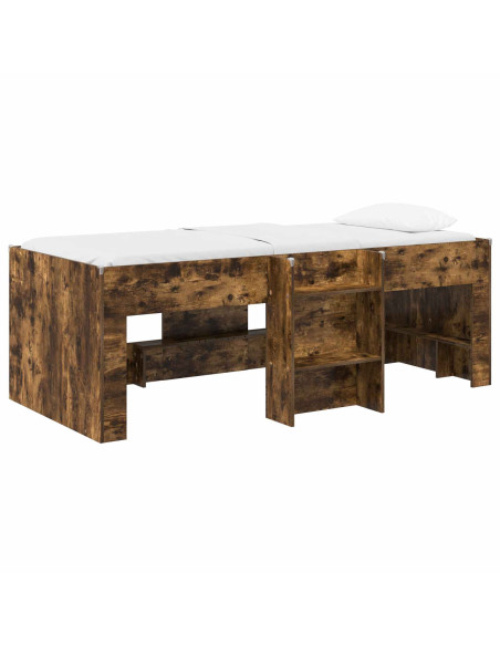 Letto Alto per Bambini 2 pcs Rovere Fumo 98.5 x 200 cm