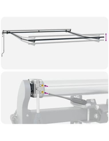 Tenda Retrattile Sabbia 500 × 350 cm Tessuto e Alluminio