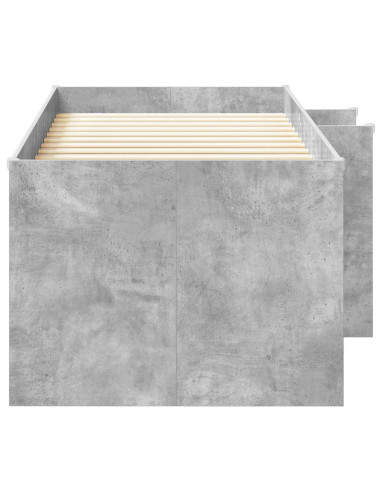 Letto Alto per Bambini 2 pcs Grigio Cemento 90 x 200 cm