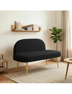 Panchina imbottita con schienale Nero 110 x 60 x 76 cm