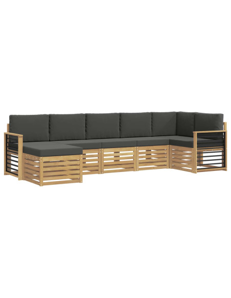 Set di divani da esterno 7 pcs Bianco e Antracite