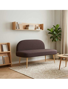 Panchina imbottita con schienale Marrone scuro 110 x 60 x 76 cm